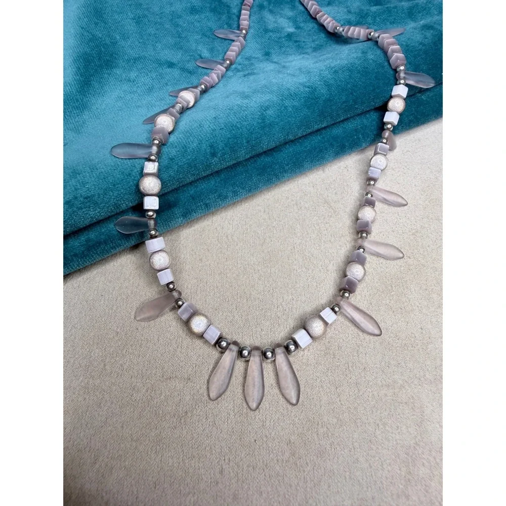 Vintage 925 Sterling Silver Beaded Necklace 18